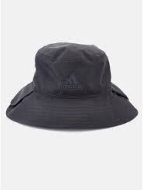 adidas Black Wide-Brim Bucket Hat with Subtle Logo
